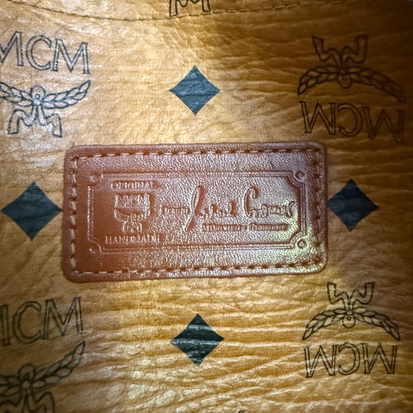 MCM Dome Satchel Shoulder Bag Monogram Vintage XL Authentic Double Zip - Picture 10 of 16